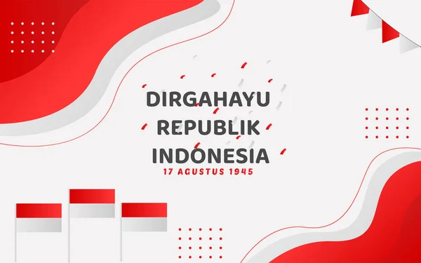 Feliz Indonésia Independência Dia Celebração Vector Modelo Design Ilustração Modelo — Vetor de Stock
