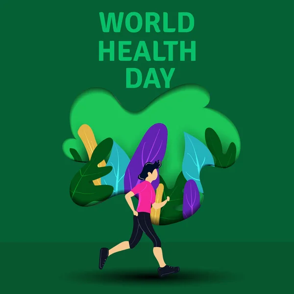 Всемирный День Здоровья Здоровый Образ Жизни Бег Всемирный День Здоровья — стоковый вектор