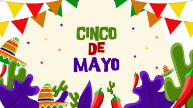 Cinco de Mayo federal bayram kutlamaları Meksika. 5 mey özel cinco de mayonez afiş şablonu