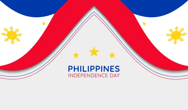 Šťastný Filipínský Den Nezávislosti Pozdrav Banner Design Papírovém Střihu Červen — Stockový vektor