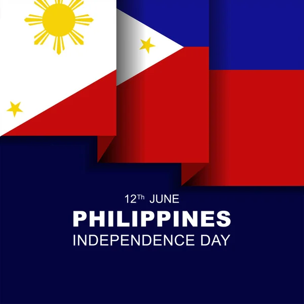 Pozdrav Pohlednice Plakát Filipíny Den Nezávislosti Června Filipínská Vlajka Dekorace — Stockový vektor