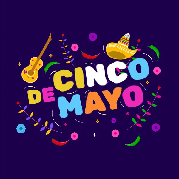 Cinco De Mayo federal bayramı 5 Mayıs Meksika 'da, Cinco de Mayo festival afişi renkli dekorasyonlu