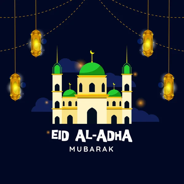 Eid Adha Ilustração Design Banner Eid Adha Cartão Saudação Cartaz — Vetor de Stock