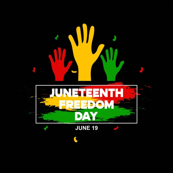 stock vector Juneteenth Freedom Day, an annual holiday in America on June 19, Juneteenth Freedom Day. design with texture brush paint