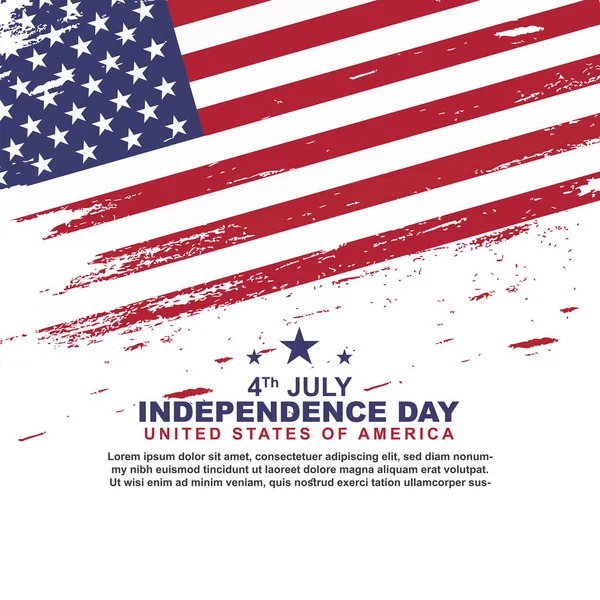 Feliz Dia Independência Americana Dia Julho Ilustração Design Saudação Com — Vetor de Stock