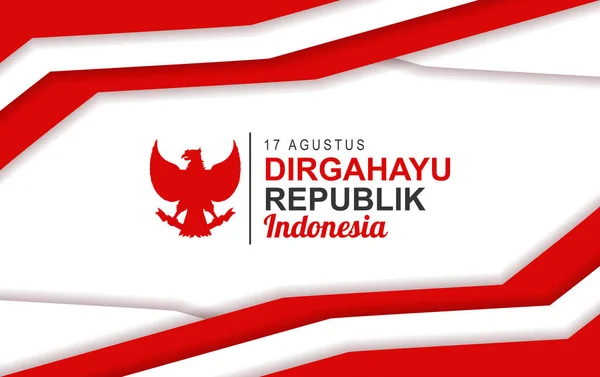 День Незалежності Індонезії Серпня Вітальний Дизайн Карток — стоковий вектор
