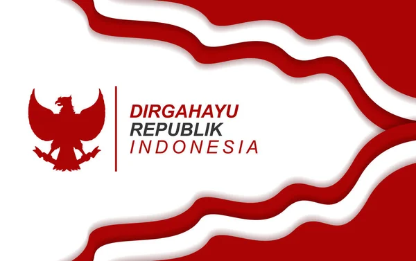 Indonéský Den Nezávislosti Srpen Uvítací Pohlednicový Banner — Stockový vektor