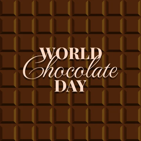 Dünya Çikolata Günü Dünya Çikolata Günü Için Karşılama Afişi Veya — Stok Vektör