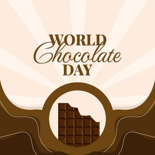 Всесвітній День Шоколаду Ілюстрація Дизайну Вітального Плаката Або Пост Соціальних — стоковий вектор
