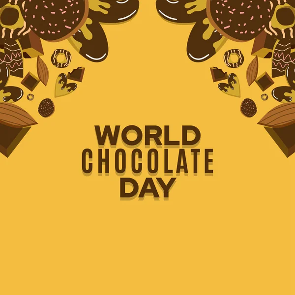 Världs Choklad Dag Illustration Design Hälsning Affisch Eller Sociala Medier — Stock vektor