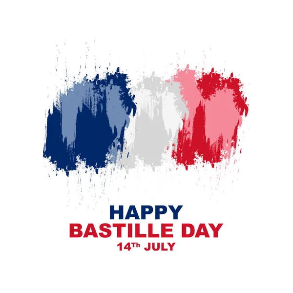 Bastille Dag Frankrijk Nationale Gelukkige Vakantie Jaarlijks Gevierd Juli Wenskaart — Stockvector