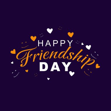 Mutlu Arkadaşlık Günü afişleri. El yazısıyla yazılmış fırça harfleri, eski usul. Tebrik kartı tasarımı. Mutlu arkadaşlık günleri 31 Temmuz.