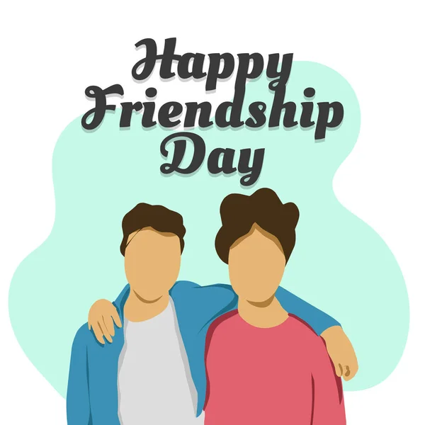 International Friendship Day 30Th July Minimalist Style Poster Greeting Card — Stock Vector