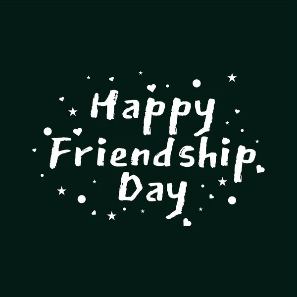 Happy Friendship Day July Greeting Card Design Handwriting Style — Stock Vector