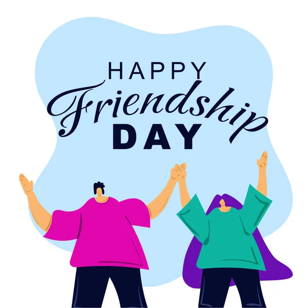 Happy Friendship Day July Friendship Doodle Illustration Greeting Design — Stock Vector