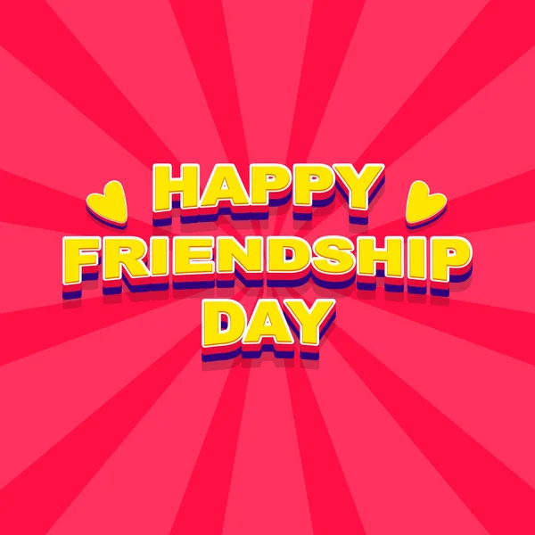 Happy Friendship Day Vector Illustration Text Love Elements Celebrating Friendship — Stock Vector