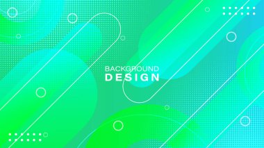 Soyut mavi ve yeşil eğimli geometrik arkaplan. Dinamik şekil kompozisyonu. Vektör illüstrasyonu 