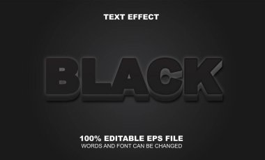 Düzenlenebilir koyu siyah renkli zarif metin efekti vektörleri