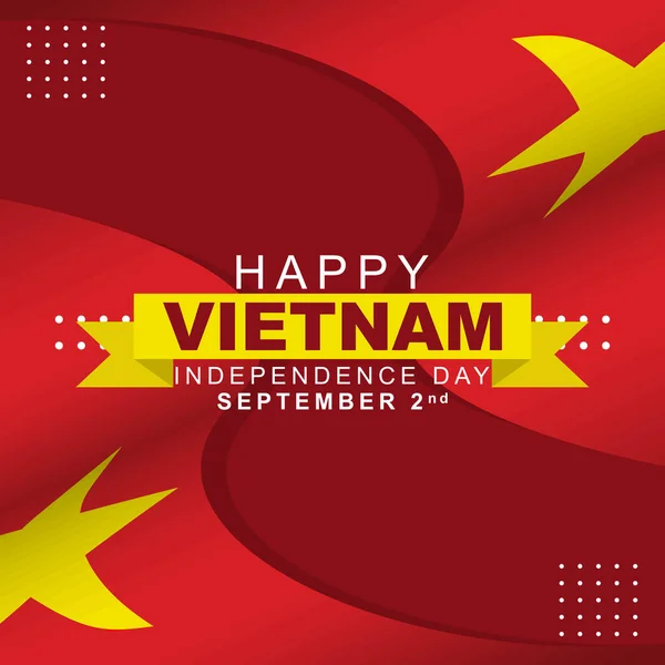 Vietnam Bağımsızlık Gününüz Kutlu Olsun Eylül Kutlama Vektör Tasarım Çizimi — Stok Vektör