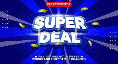 Super deals 3D editable text style effect suitable for product promotion and advertising banners. clipart