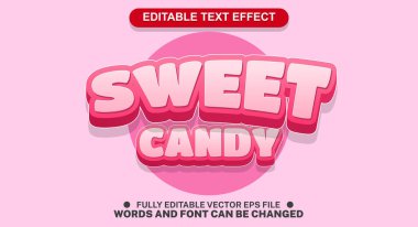 Şirin pembe renkli karton tarzı şekerleme düzenlenebilir yazı tipi