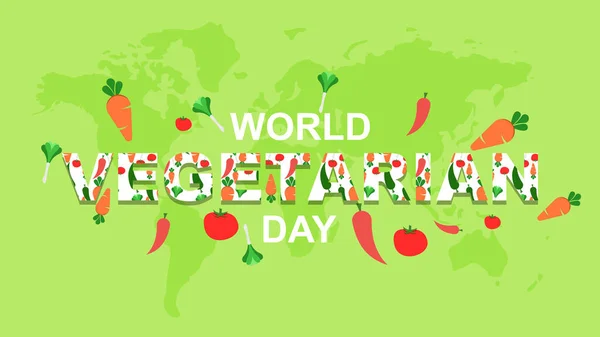 Concepto Diseño Ilustración Vectorial Del Día Mundial Vegetariano Que Celebra Gráficos vectoriales