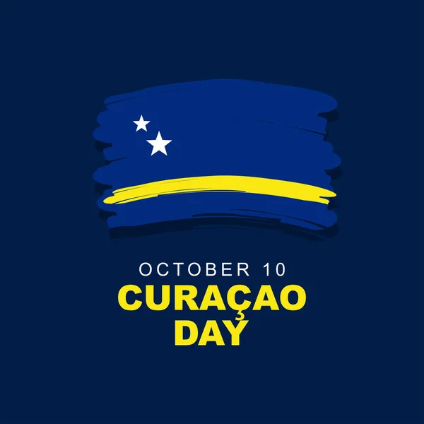 Curacao günü her yıl 10 Ekim 'de kutlanır, curacao bayrağıyla tasarlanır. Vektör illüstrasyonu