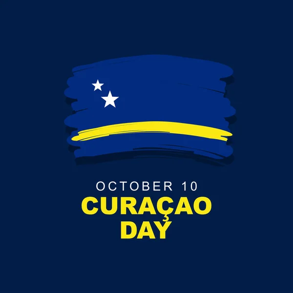 Día Curazao Celebra Cada Año Octubre Diseño Con Bandera Curazao Vectores de stock libres de derechos