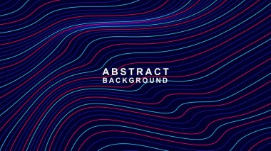 Dalgalı çizgiler desenli soyut arkaplan, fütüristik arkaplan. Vektör illüstrasyonu