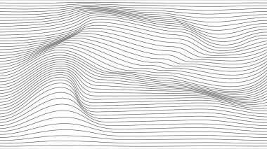 Beyaz arka planda dalga çizgisi deseni. Soyut arkaplan vektörü illüstrasyonu