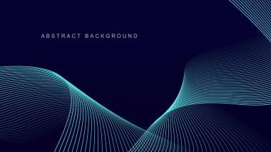 Teknoloji arka planı koyu mavi renkli ve parlak fütüristik çizgiler pankartlar için uygun