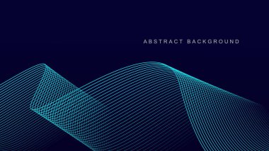 Teknoloji arka planı koyu mavi renkli ve parlak fütüristik çizgiler pankartlar için uygun