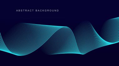 Teknoloji arka planı koyu mavi renkli ve parlak fütüristik çizgiler pankartlar için uygun