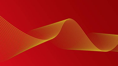 Soyut arkaplan, kırmızı renk ve lüks altın rengi dalgalar.