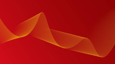 Soyut arkaplan, kırmızı renk ve lüks altın rengi dalgalar.