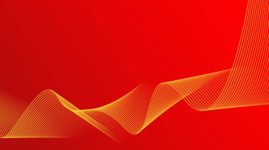 Soyut arkaplan, kırmızı renk ve lüks altın rengi dalgalar.