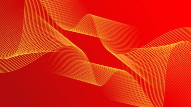 Soyut arkaplan, kırmızı renk ve lüks altın rengi dalgalar.