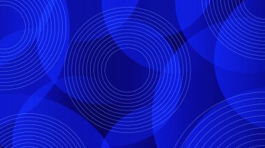 Soyut koyu mavi arkaplan. Modern tasarım geometrik daire şekli. Kitapçık, broşür, afiş, poster, web sitesi, broşür, kapak, şirket, fon. Vektör illüstrasyonu