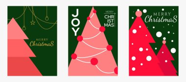 Düz stil Mutlu Noeller posteri. Minimalist Noel tebrik kartı tasarımı, basit Noel posteri tasarımı.