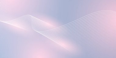 Dinamik dalgalı çizgileri olan soyut gri arkaplan. Dijital gelecek teknolojisi kavramı