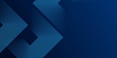 Koyu mavi kare çizgi soyut arkaplan. Parlak mavi kare geometrik çizgiler ve gelecekteki teknoloji konsepti. Vektör illüstrasyonu