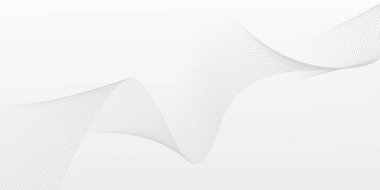 Beyaz ve gri olarak soyut minimalist arka plan. Modern fütüristik çizgi dalgalarıyla tasarım.