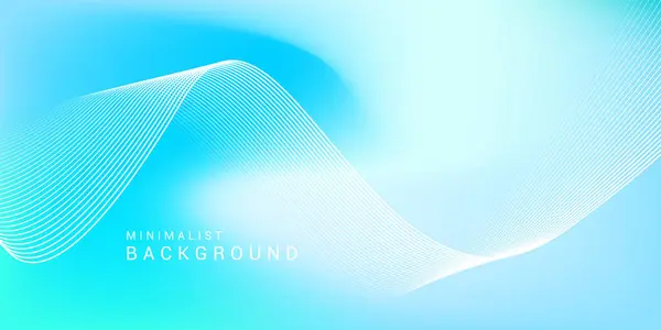 Parlak çizgi dalgalarıyla soyut mavi eğimli arkaplan. Pankart, poster, kapak, broşür, broşür, web sitesi için minimalist arkaplan