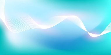 Parlak çizgi dalgalarıyla soyut mavi eğimli arkaplan. Pankart, poster, kapak, broşür, broşür, web sitesi için minimalist arkaplan