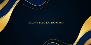 Zarif koyu mavi ve altın sarısı soyut arka plan afiş, ödül, kutlama, yıldönümü, terfi, reklam için uygun