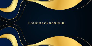 Zarif koyu mavi ve altın sarısı soyut arka plan afiş, ödül, kutlama, yıldönümü, terfi, reklam için uygun