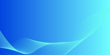 Koyu mavi arka planda soyut parlak dalga çizgileri. Dinamik dalga deseni. Modern dalgalı hatlar. Gelecekçi teknoloji konsepti. Pankart, poster, kapak, broşür, broşür, web sitesi