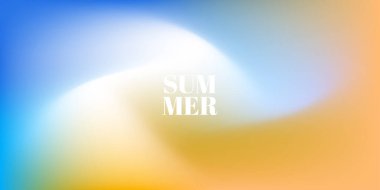 Soyut Pastel gradyan yaz gökyüzü renkleri. Bulanık mavi ve turuncu renkler. Yumuşak renkli gökkuşağı renkleri. Gün batımı veya gündoğumu arkaplanı