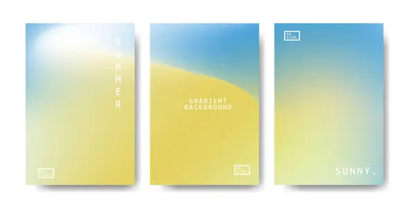 Soyut gradyan yumuşak pastel yazlık poster arka planı. Mavi beyaz turuncu gradyan arka plan. Yaz güneşli hava. Vektör tasarımı