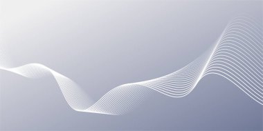 Fütürist, gri, soyut arka plan. Sancak, duvar kağıdı ve kapak için parlak dalga çizgileri deseni var. Vektör illüstrasyonu